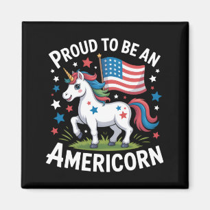 Patriottische Amerikaan Eenhoorn 4 juli Patriottis Magneet