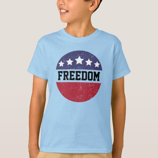 Patriottische Amerikaan gestresst vrijheid rood me T-shirt (Voorkant)