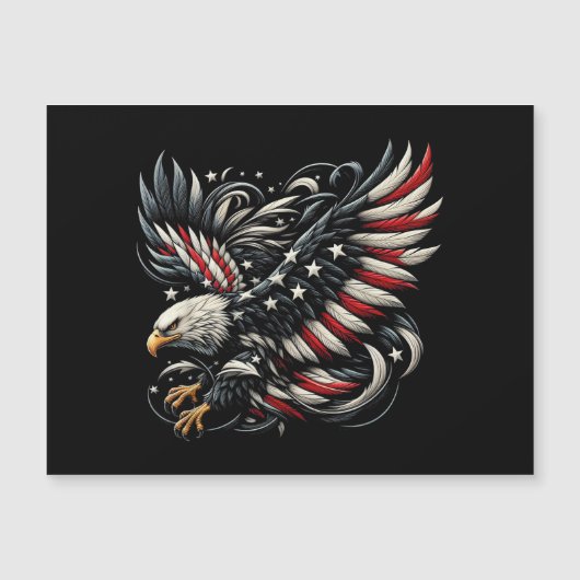 Patriottische Amerikaan Met Adelaar En Vlag Van De (Voorkant)