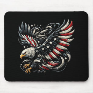 Patriottische Amerikaan Met Adelaar En Vlag Van De Muismat
