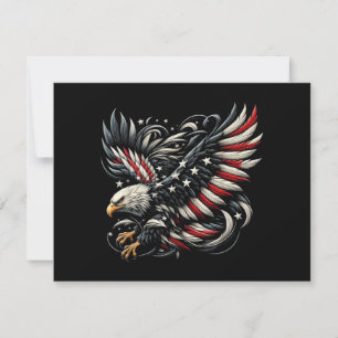Patriottische Amerikaan Met Adelaar En Vlag Van De Save The Date
