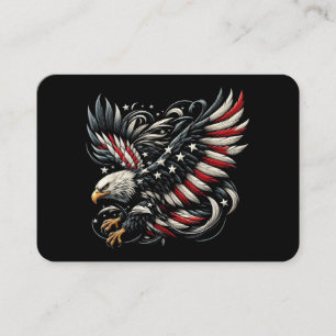 Patriottische Amerikaan Met Adelaar En Vlag Van De Visitekaartje