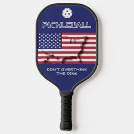 Patriottische Amerikaan OVERDENKT DE DINK NIET Pickleball Paddle