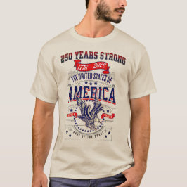 Patriottische Amerikaanse 250 Jaar Jubileum T-shirt