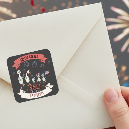 Patriottische Amerikaanse 250 jaar Liberty Gekke g Vierkante Sticker