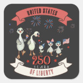 Patriottische Amerikaanse 250 jaar Liberty Gekke g Vierkante Sticker (Voorkant)