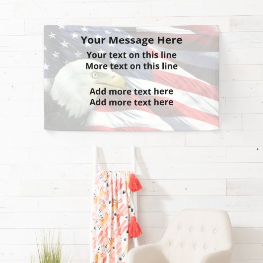 Patriottische Amerikaanse aangepaste berichtbanner Spandoek (Insitu)