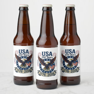Patriottische Amerikaanse Adelaar 250 Jaar 1776-20 Bier Etiket