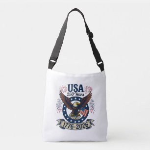 Patriottische Amerikaanse Adelaar 250 Jaar 1776-20 Crossbody Tas
