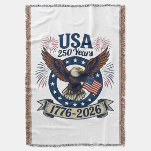 Patriottische Amerikaanse Adelaar 250 Jaar 1776-20 Deken