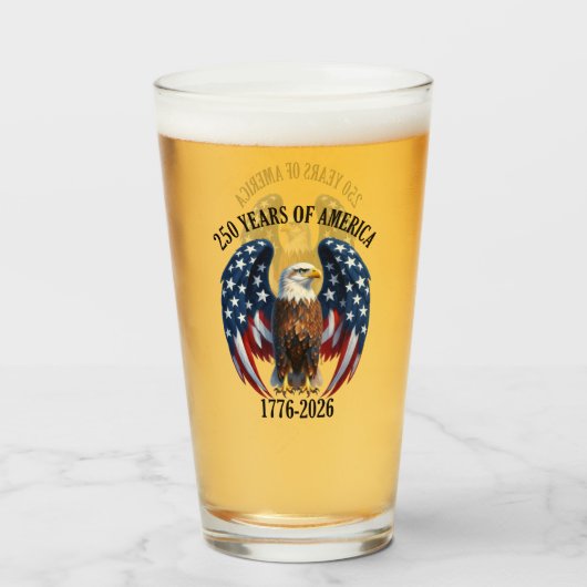 Patriottische Amerikaanse Adelaar 250 Jaar 1776-20 Glas (Voorkant gevuld)