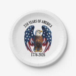 Patriottische Amerikaanse Adelaar 250 Jaar 1776-20 Papieren Bordje