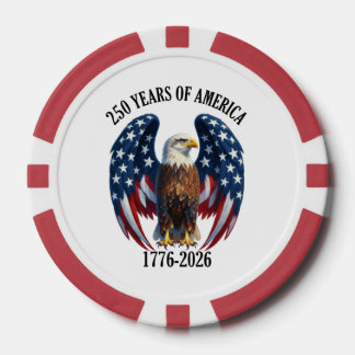 Patriottische Amerikaanse Adelaar 250 Jaar 1776-20 Poker Chips