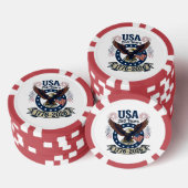 Patriottische Amerikaanse Adelaar 250 Jaar 1776-20 Poker Chips (Opstapeling)
