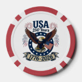 Patriottische Amerikaanse Adelaar 250 Jaar 1776-20 Poker Chips (Achterkant)