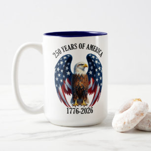 Patriottische Amerikaanse Adelaar 250 Jaar 1776-20 Tweekleurige Koffiemok