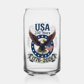 Patriottische Amerikaanse Adelaar 250 Jaar Blikvorm Glas (Achterkant)