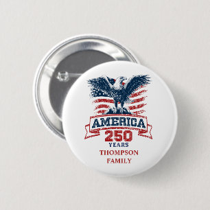 Patriottische Amerikaanse Adelaar 250ste verjaarda Ronde Button 5,7 Cm