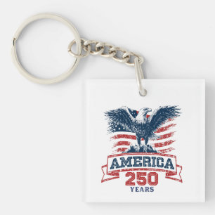 Patriottische Amerikaanse Adelaar 250ste verjaarda Sleutelhanger