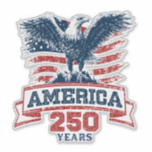 Patriottische Amerikaanse Adelaar 250ste Verjaarda Sticker (Voorkant)