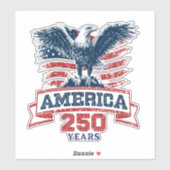 Patriottische Amerikaanse Adelaar 250ste Verjaarda Sticker (Vel)