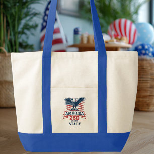 Patriottische Amerikaanse Adelaar 250ste verjaarda Tote Bag