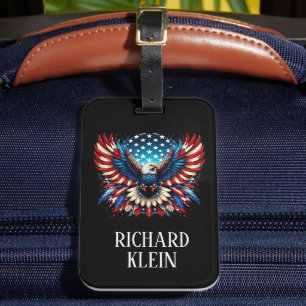 Patriottische Amerikaanse Adelaar Bagagelabel