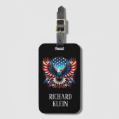 Patriottische Amerikaanse Adelaar Bagagelabel (Voorkant (verticaal))