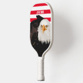 Patriottische Amerikaanse Adelaar Bold Red USA Vla Pickleball Paddle (Links)