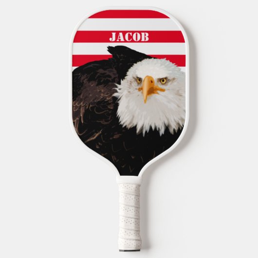 Patriottische Amerikaanse Adelaar Bold Red USA Vla Pickleball Paddle (Voorkant)