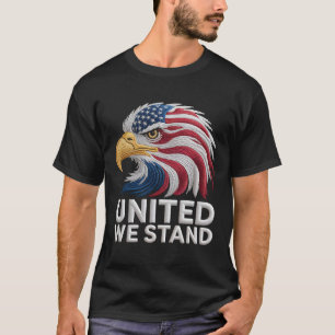 Patriottische Amerikaanse Adelaar Borduurwerk Stij T-shirt