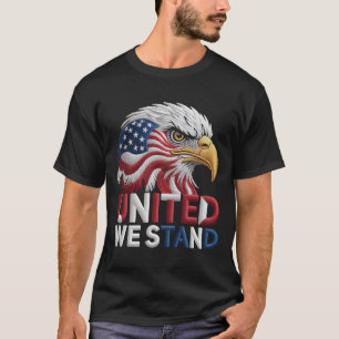 Patriottische Amerikaanse Adelaar Borduurwerk Stij T-shirt