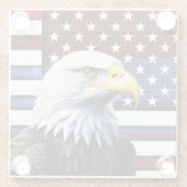 Patriottische Amerikaanse adelaar en Amerikaanse v Glazen Onderzetter (Achterkant)