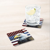 Patriottische Amerikaanse adelaar en Amerikaanse v Kartonnen Onderzetters (Insitu)