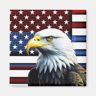 Patriottische Amerikaanse adelaar en Amerikaanse v Magneet