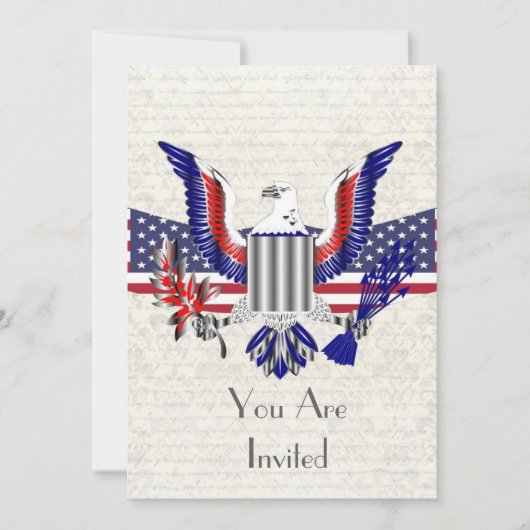 Patriottische Amerikaanse adelaar en vlag Kaart (Voorkant)
