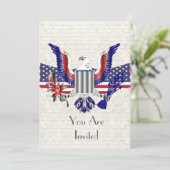 Patriottische Amerikaanse adelaar en vlag Kaart (Staand voorkant)
