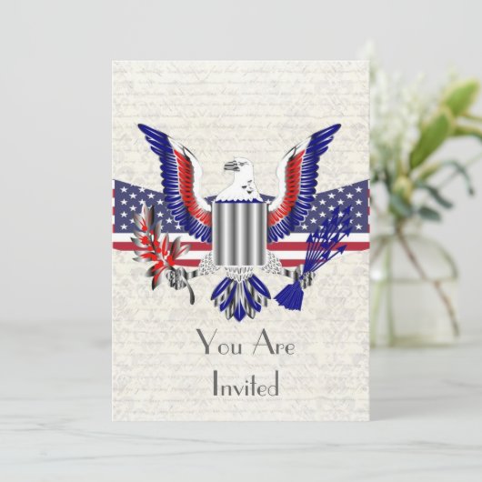 Patriottische Amerikaanse adelaar en vlag Kaart (Staand voorkant)