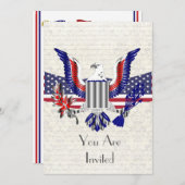Patriottische Amerikaanse adelaar en vlag Kaart (Voorkant / Achterkant)