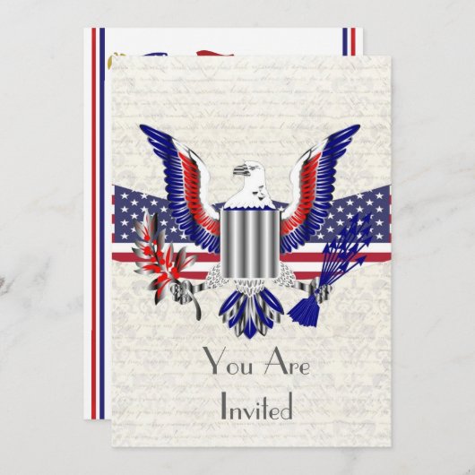 Patriottische Amerikaanse adelaar en vlag Kaart (Voorkant / Achterkant)