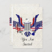 Patriottische Amerikaanse adelaar en vlag Kaart (Voorkant / Achterkant)