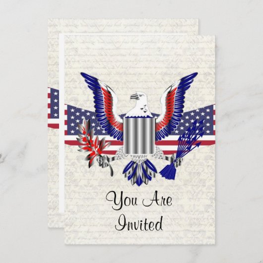 Patriottische Amerikaanse adelaar en vlag Kaart (Voorkant / Achterkant)