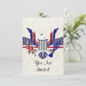 Patriottische Amerikaanse adelaar en vlag Kaart (Staand voorkant)