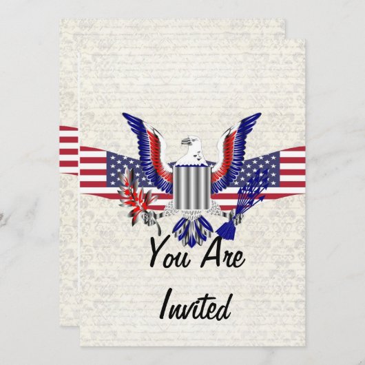 Patriottische Amerikaanse adelaar en vlag Kaart (Voorkant / Achterkant)