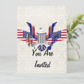Patriottische Amerikaanse adelaar en vlag Kaart (Staand voorkant)