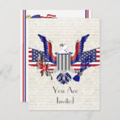 Patriottische Amerikaanse adelaar en vlag Kaart (Voorkant / Achterkant)