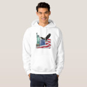 Patriottische Amerikaanse adelaar en vlag ontwerp  Hoodie (Voorkant volledig)