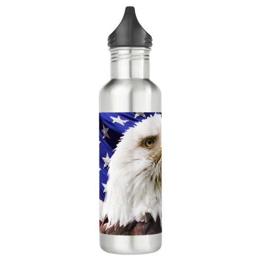 Patriottische Amerikaanse adelaar en vlag Waterfles (Links)