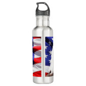 Patriottische Amerikaanse adelaar en vlag Waterfles (Achterkant)