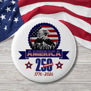 Patriottische Amerikaanse Adelaar Gefeliciteerd me Ronde Button 5,7 Cm